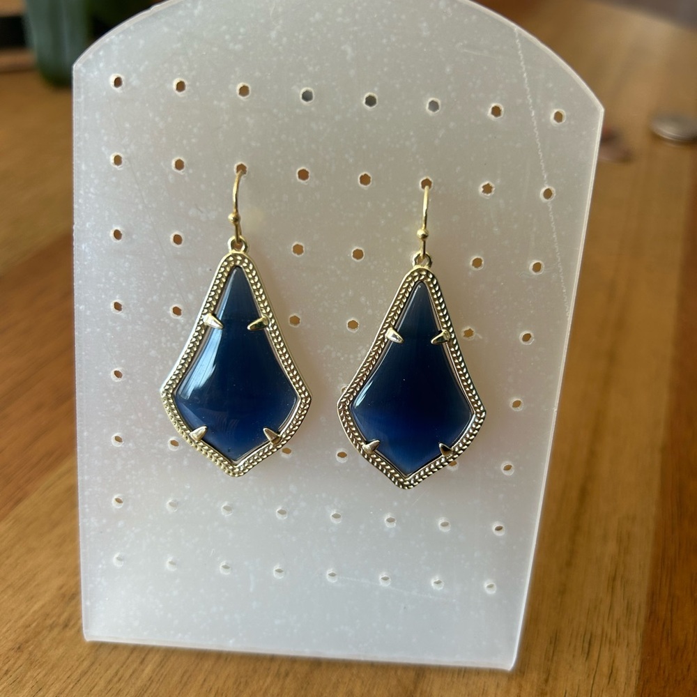 Gold and Blue Geometric Earrings- Kendra Scott
